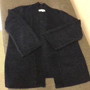 SALE! LOFT navy chenille drapey cardigan EUC